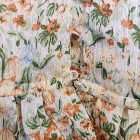 Promesa Meadow Bright Ruffle Floral Crop Top New NWT Yellow Floral Fairycore - Picture 11 of 14